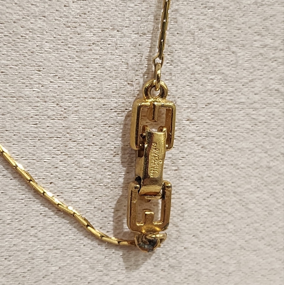 Auth GIVENCHY Gold Hardware G Rhinestones Necklace - Picture 7 of 10